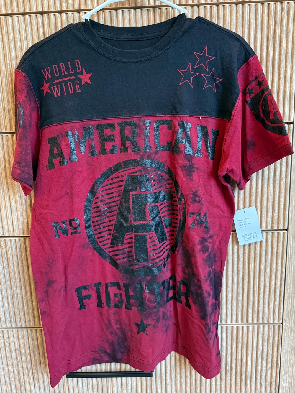 American Fighter Red and Black Graphic Tee